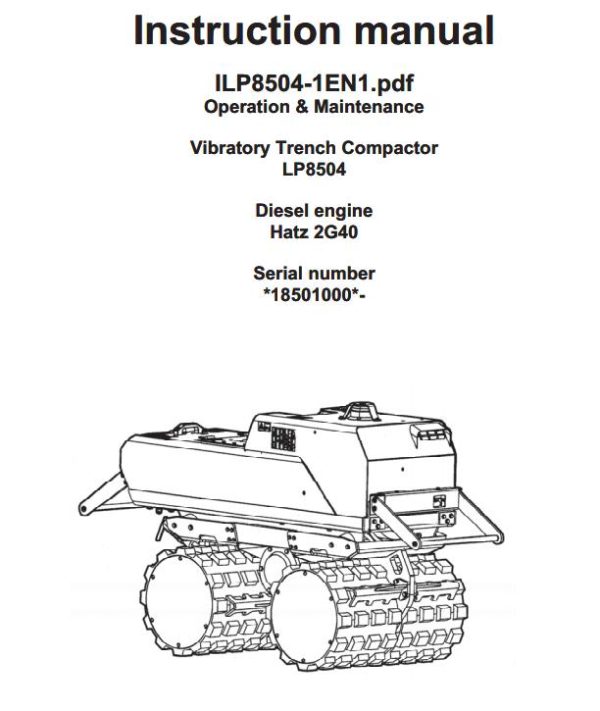 Dynapac Light LP8504 Parts Operation Maintenance Manual PDF 1