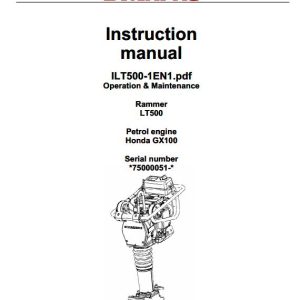 Dynapac Light LT500 Parts Operation Maintenance Manual PDF 2