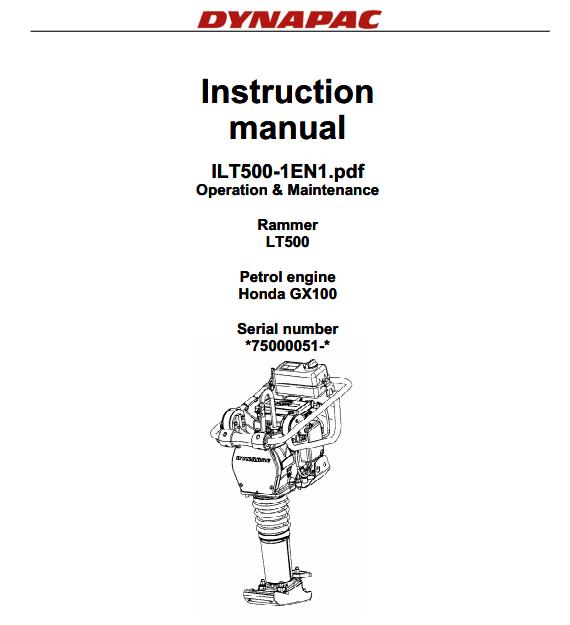Dynapac Light LT500 Parts Operation Maintenance Manual PDF 2