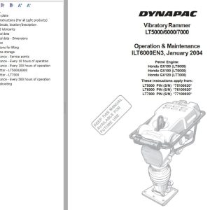 Dynapac Light LT5000 LT6000 LT7000 Operation Maintenance Manual PDF 1