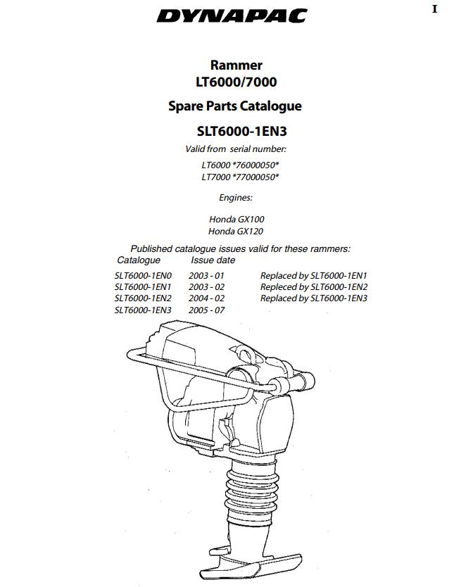 Dynapac Light LT6000 LT7000 Parts Catalog PDF 1