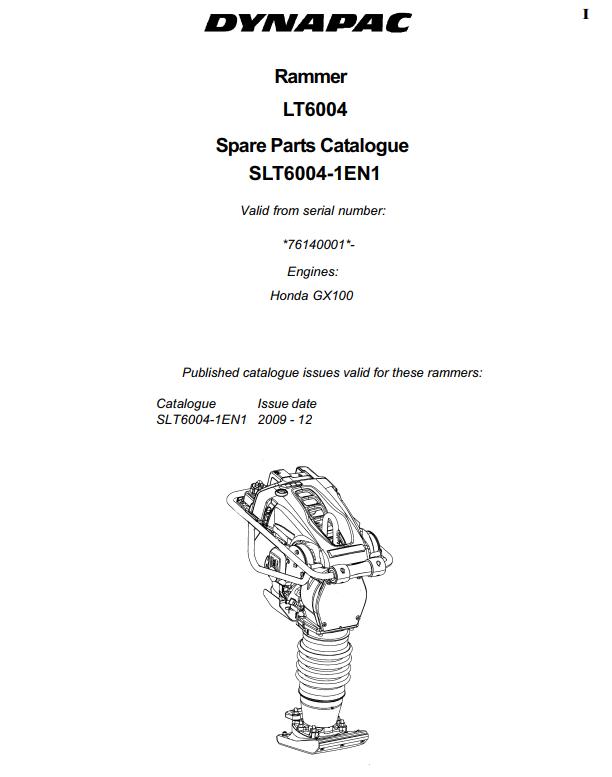 Dynapac Light LT6004 Operation Maintenance Parts Manual PDF 1