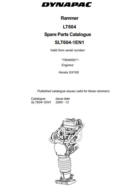 Dynapac Light LT604 Parts Operation Maintenance Manual PDF 1