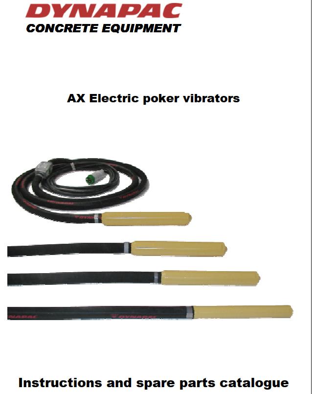 Dynapac Poker Vibrators AN to SMART Instruction Spare Parts Catalogue