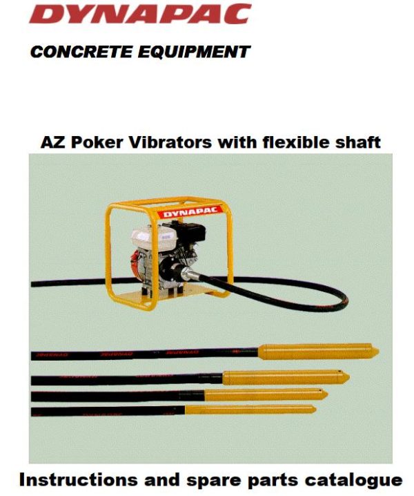 Dynapac Poker Vibrators With Flexible Shaft AU AZ Instruction Spare Parts Catalogue