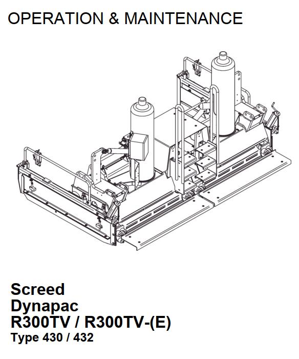 Dynapac R300TV R300TV E Operation Maintenance Manual PDF 1