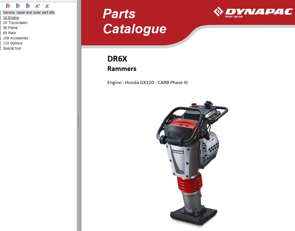 Dynapac Rammers R6X Parts Catalog PDF 1
