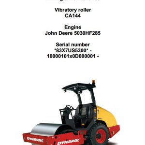 Dynapac Roller CA144 Operation Maintenance Manual PDF 1