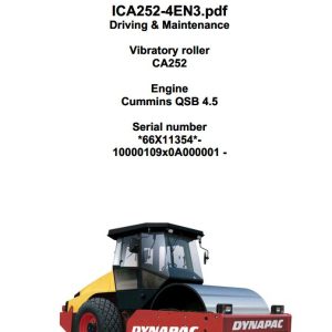 Dynapac Roller CA252 Operation Maintenance Manual PDF 1