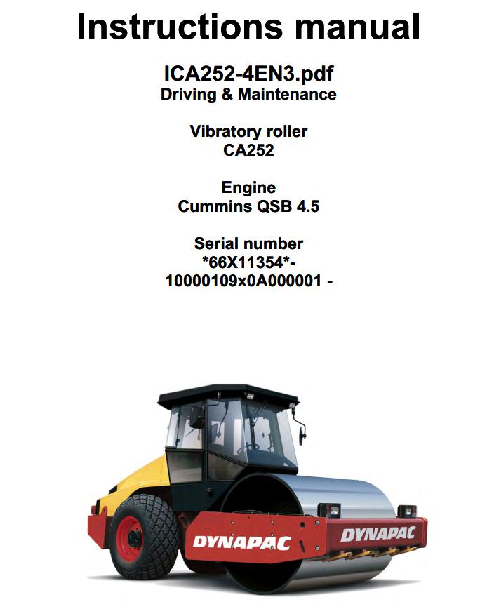 Dynapac Roller CA252 Operation Maintenance Manual PDF 1