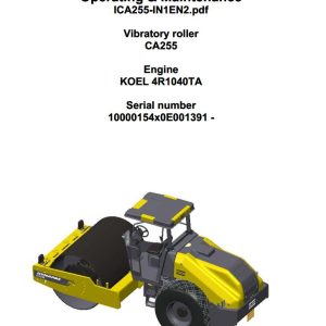 Dynapac Roller CA255 Operation Maintenance Manual PDF 1