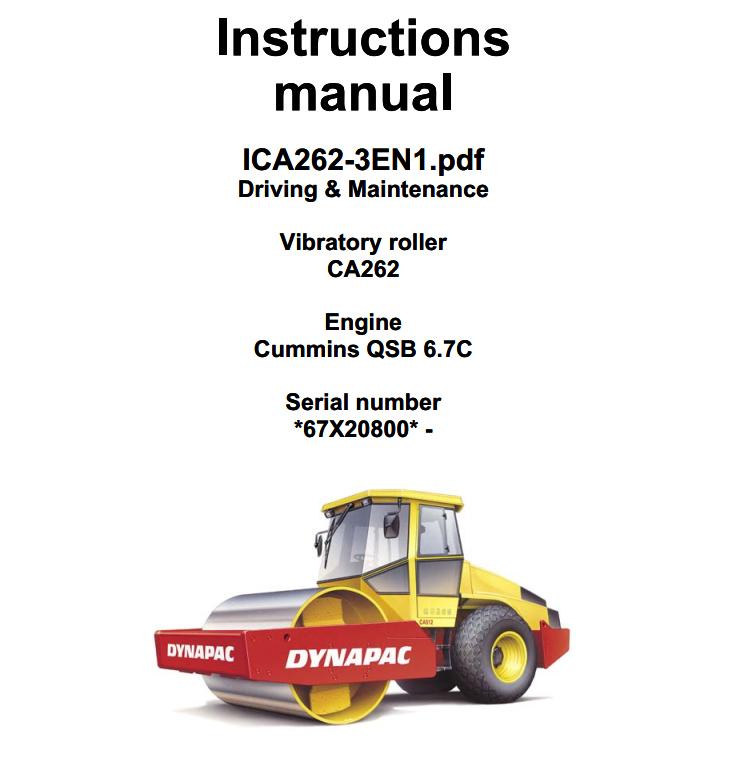 Dynapac Roller CA262 Operation Maintenance Manual PDF 1
