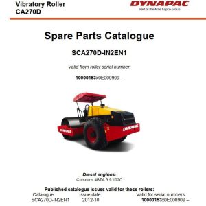 Dynapac Roller CA270D Parts Manual PDF 1