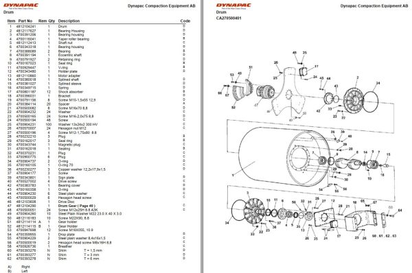 Dynapac Roller CA270D Parts Manual PDF 2
