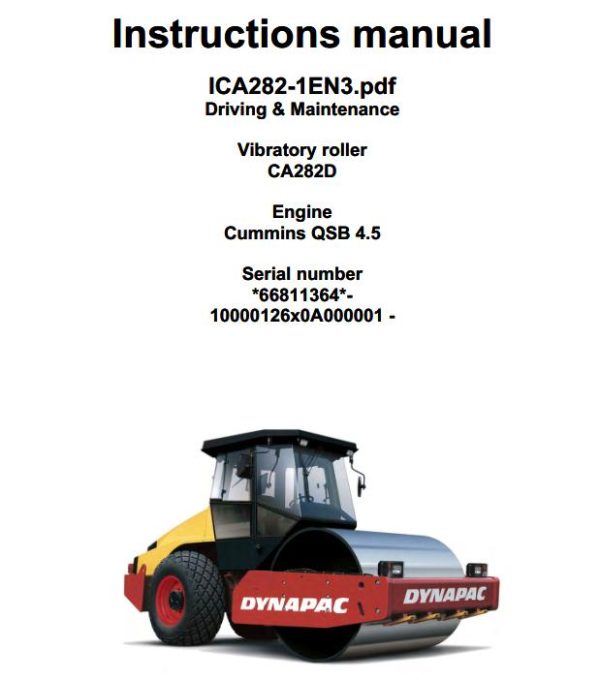 Dynapac Roller CA282D Operation Maintenance Manual PDF 1