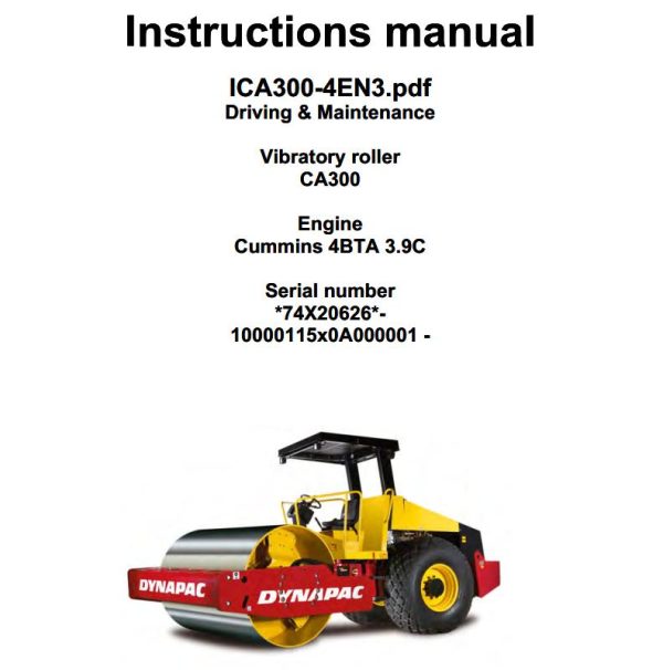 Dynapac Roller CA300 Operation Maintenance Manual PDF 1