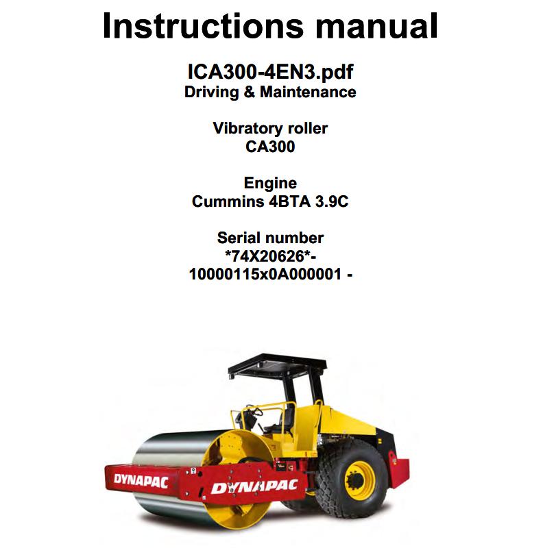 Dynapac Roller CA300 Operation Maintenance Manual PDF 1