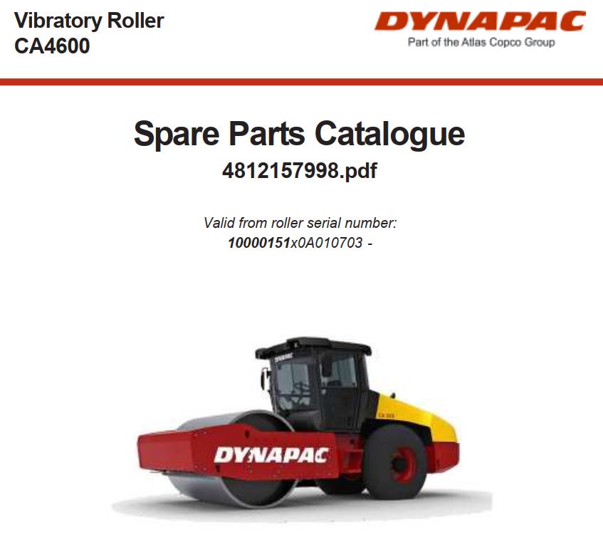 Dynapac Roller CA4600 Parts Manual PDF 1