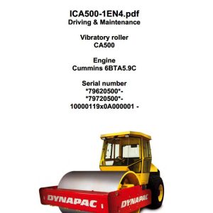 Dynapac Roller CA500 Operation Maintenance Manual PDF 1