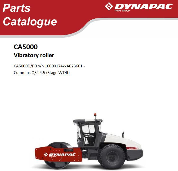 Dynapac Roller CA5000 Parts Manual PDF 1