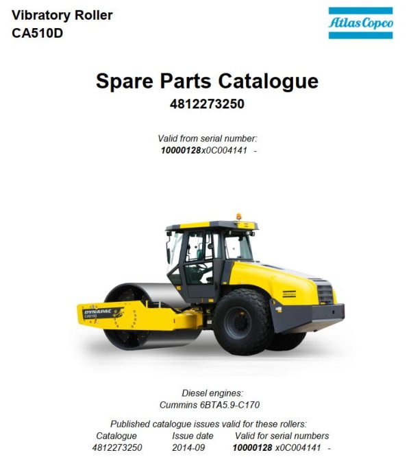 Dynapac Roller CA510D Parts Manual PDF 1
