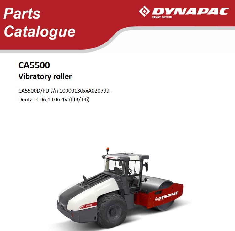 Dynapac Roller CA5500 Parts Catalogue PDF 1