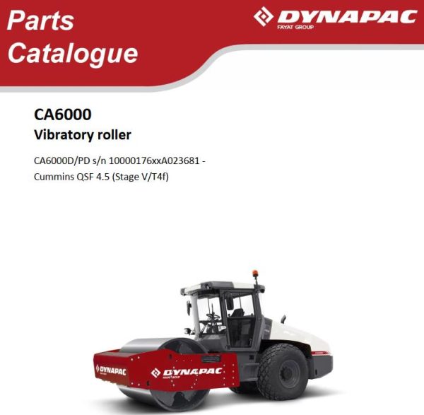 Dynapac Roller CA6000 Parts Catalogue PDF 1