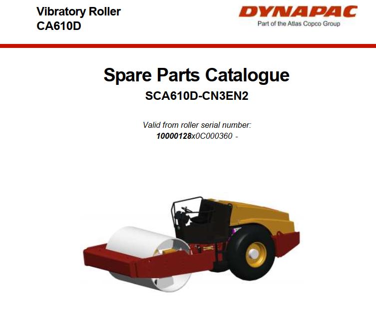 Dynapac Roller CA610D Parts Manual PDF 1