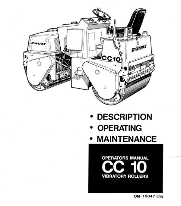 Dynapac Roller CC10 Operation Maintenance Manual PDF 1