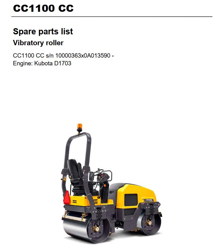 Dynapac Roller CC1100CC Parts Manual PDF 1