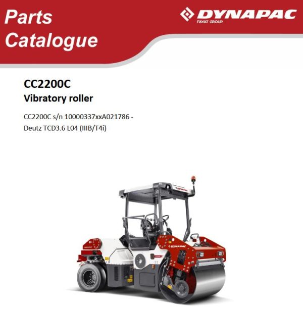 Dynapac Vibratory Roller CC2200C Parts Catalogue