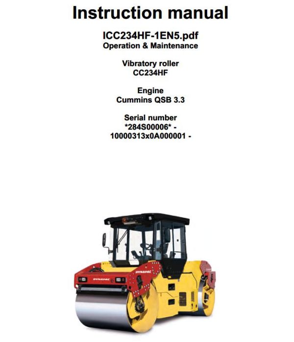 Dynapac Roller CC234HF Parts Operation Maintenance Manual PDF 2