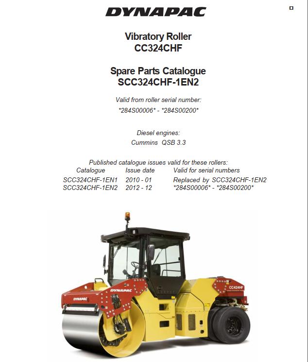 Dynapac Roller CC324CHF Parts Operation Maintenance Manual PDF 1