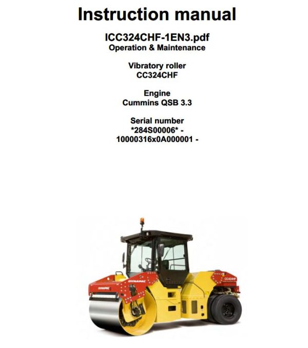 Dynapac Roller CC324CHF Parts Operation Maintenance Manual PDF 2