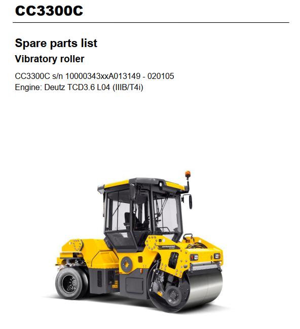 Dynapac Roller CC3300C Parts Manual PDF 1