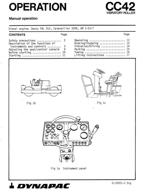 Dynapac Roller CC42 Operation Manual PDF 1