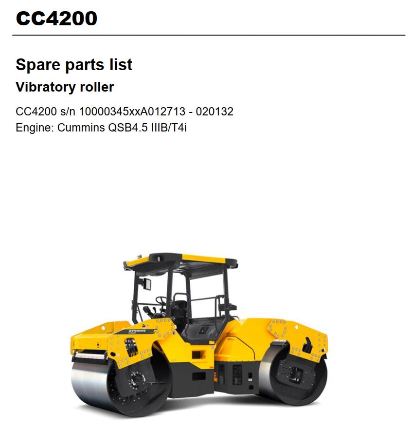 Dynapac Roller CC4200 Parts Manual PDF 1