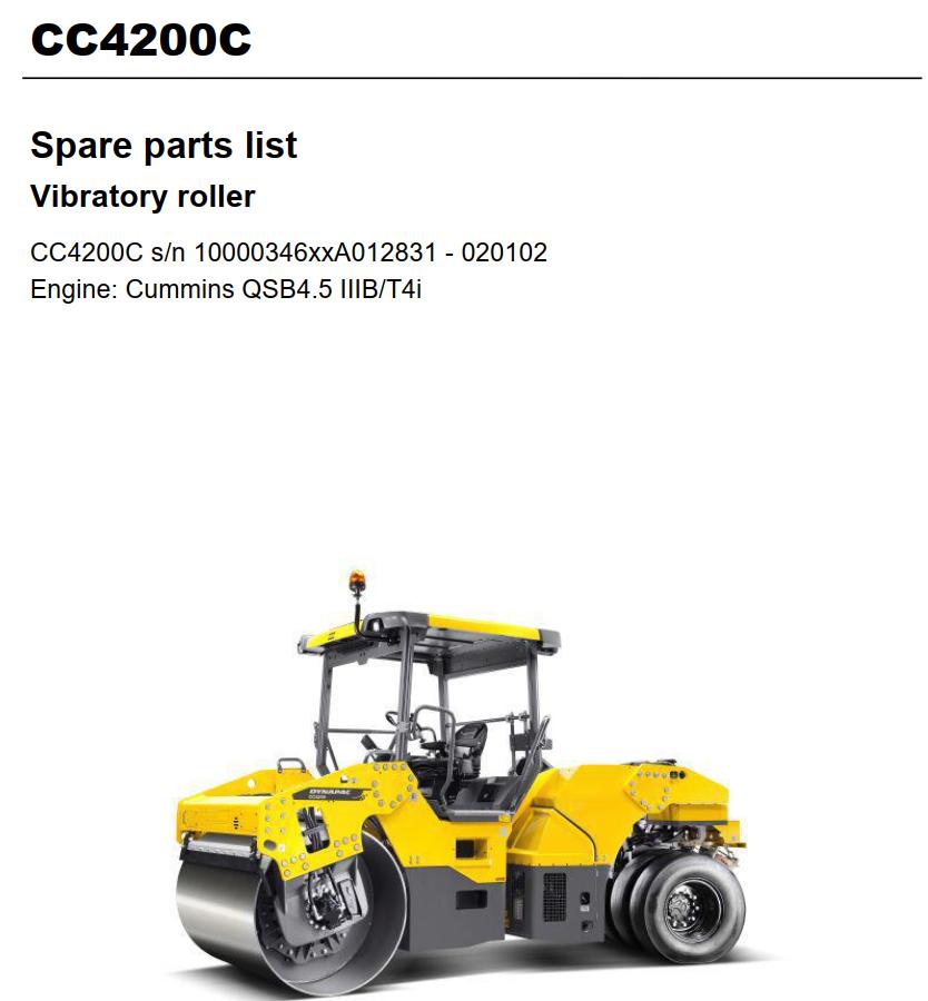 Dynapac Roller CC4200C Parts Manual PDF 1