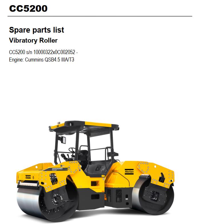 Dynapac Roller CC5200 Parts Manual PDF 1