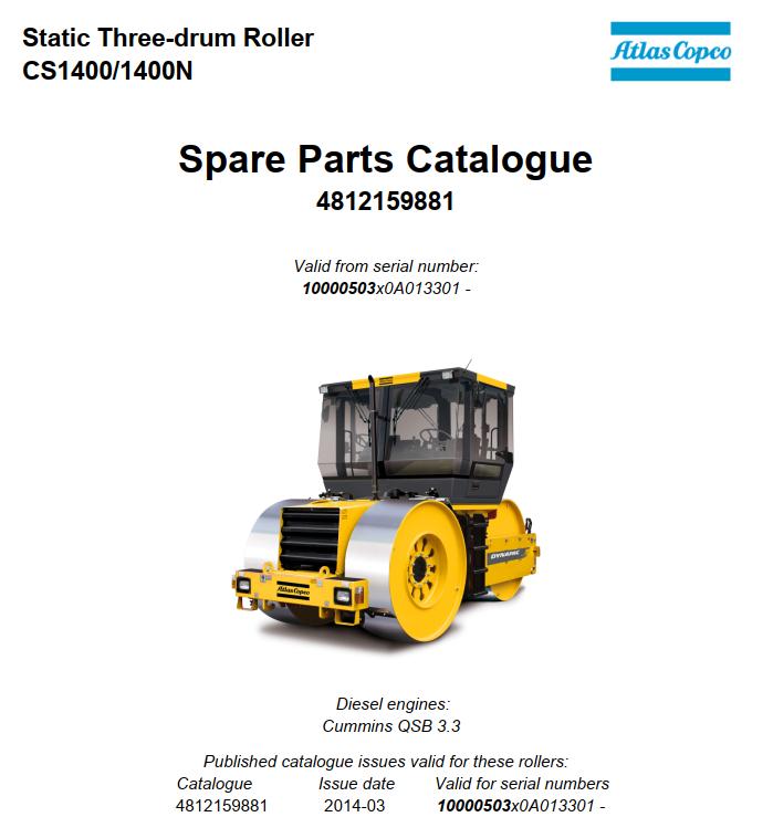 Dynapac Roller CS1400 CA1400N Parts Manual PDF 1