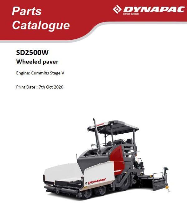Dynapac SD2500W Parts Catalogue PDF 1