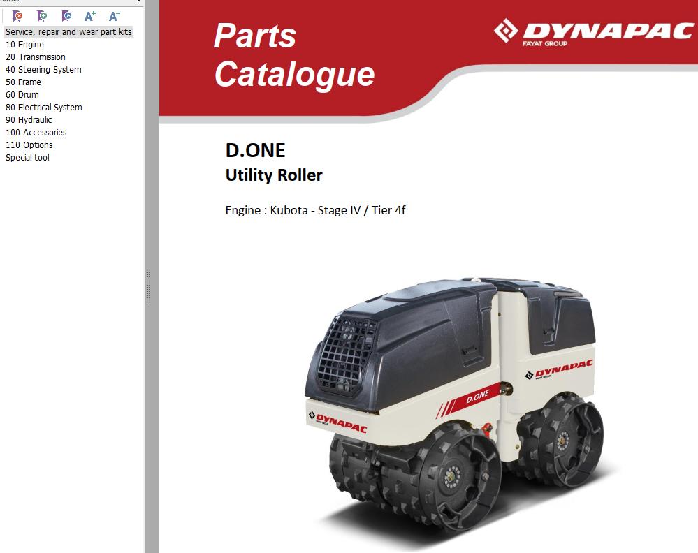 Dynapac Utility Roller D.ONE Parts Operation Maintenance Manual PDF 1