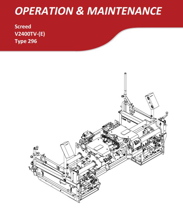 Dynapac V2400TV E Operation Maintenance Manual PDF 1
