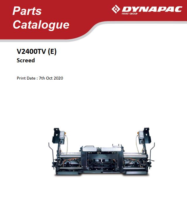 Dynapac V2400TVE Parts Catalogue PDF 1