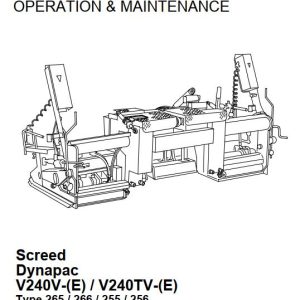 Dynapac V240V E V240TV E Operation Maintenance Manual PDF 1