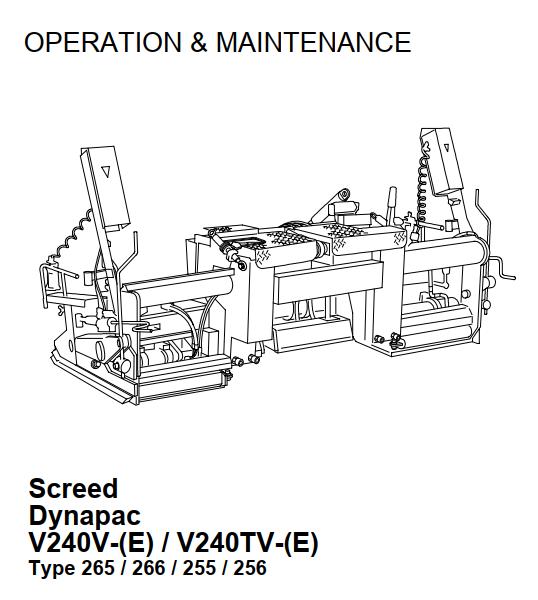 Dynapac V240V E V240TV E Operation Maintenance Manual PDF 1