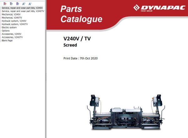 Dynapac V240V V240TV Parts Catalogue PDF 1