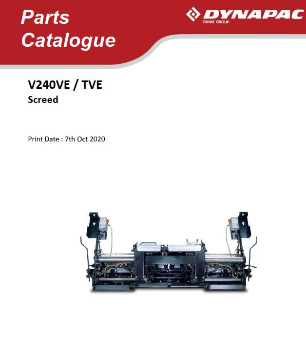 Dynapac V240VE V240TVE Parts Catalogue PDF 1