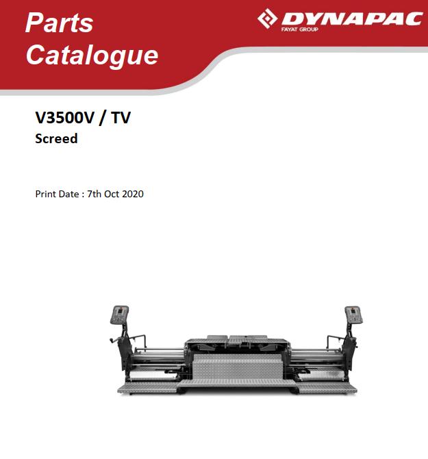 Dynapac V3500V V3500TV Parts Catalogue PDF 1