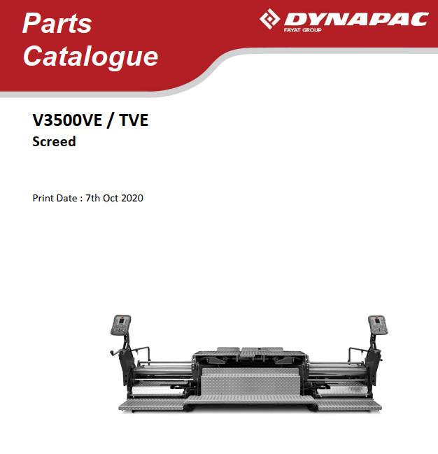 Dynapac V3500VE V3500TVE Parts Catalogue PDF 1